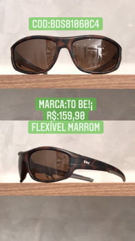 Óculos de Sol Masculino Flexível Marrom Com Lente Marrom Acetato To Be BDS81060-C4