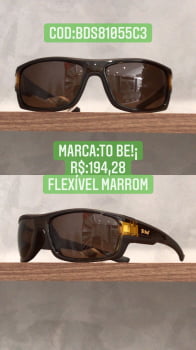 Óculos de Sol Masculino Lupa Esportivo Marrom Polarizado Flexivel com Lente Marrom To Be BDS81055-C3