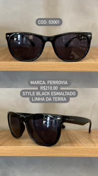 Óculos de Sol Ferrovia Preto Esmaltado Syle Quadrado Linha Preta Acetato Linha da Terra Feito a Mão 03001