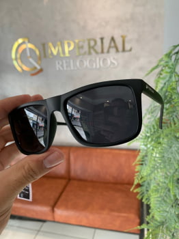 Óculos de Sol Masculino Polarizado Quadrado Preto em Acetato Ferrovia 432694