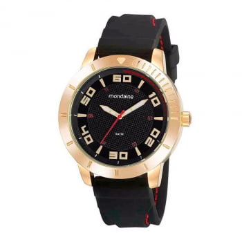 Relógio Mondaine Masculino Silicone Dourado 99495GPMVDI2