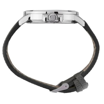 Relógio Mondaine Masculino Prateado Todo Numerado Visor Preto com Taquímetro Pulseira em Nylon Verde Militar Á Prova d'água 99658G0MVNJ1