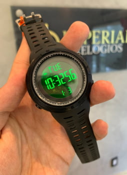 Relógio Skmei Masculino Digital Preto Esportivo em Poliuretano super led Á Prova d'água 1251