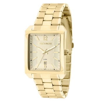 Relógio Technos Masculino Steel Dourado com Calendário á Prova D'água 2115KOBS/1D