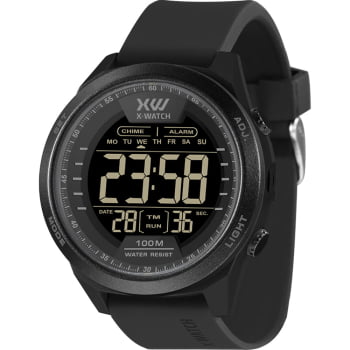 Relógio X-Watch Masculino Digital Esportivo Preto Pulseira em Silicone á Prova D'água XMPPD700 Relógio X-Watch Masculino Digital Esportivo Preto Pulseira em Silicone á Prova D'água XMPPD700
