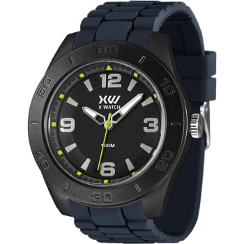 Relógio X-Watch Azul Masculino com Pulseira em Silicone Á prova d´água XMPP0035