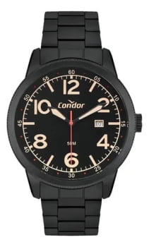 Kit Relógio Condor Masculino Preto com Calendário Á Prova D'água CO2115MXF/K4P