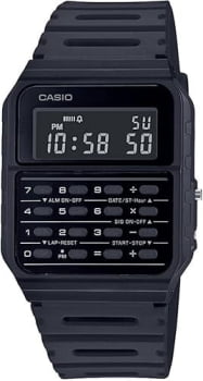 Relógio Casio Calculadora Masculino Preto Digital Esportivo Quadrado em Poliuretano CA-53WF-1BDF 3208