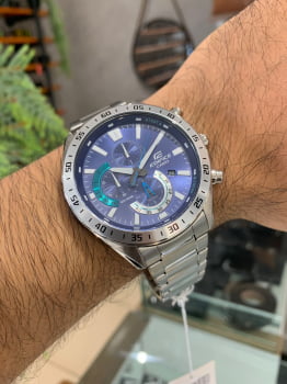 Relógio Casio Edifice Masculino Prata Cronógrafo e Calendário á Prova D'água EFV-620D-2AVUDF