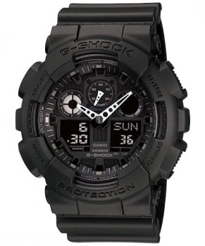 Relógio Casio G-Shock Masculino Preto Esportivo Digital Display Duplo em Poliuretano Á Prova d'água GA-100-1A1DR 5081