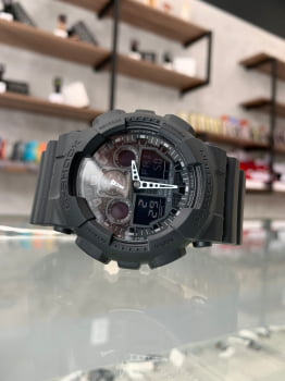 Relógio Casio G-Shock Masculino Preto Esportivo Digital Display Duplo em Poliuretano Á Prova d'água GA-100-1A1DR 5081