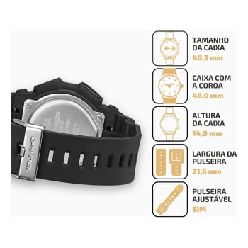 Relógio Casio G-Shock Masculino preto Digital Esportivo a prova d'água GD-010-1DR
