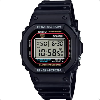 Relógio Casio G-Shock Masculino Preto Esportivo Digital em Poliuretano Á Prova d'água DW-5600RL-1DR Relógio Casio G-Shock Masculino Preto Esportivo Digital em Poliuretano Á Prova d'água DW-5600RL-1DR