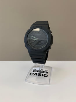 Relógio Casio G-Shock Masculino Preto Esportivo Display Duplo em Resina á Prova d'água GA-2100-1A1DR 5611