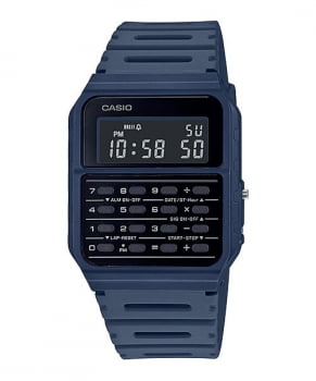 Relógio Casio Masculino Digital Calculadora Azul CA-53WF-1BDF