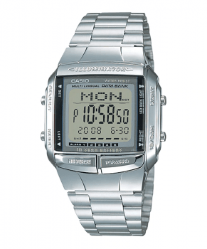 Relógio Casio Digital Prata Masculino Memoria Telefônica Retro Vintage Á Prova d'água DB-360-1ADF