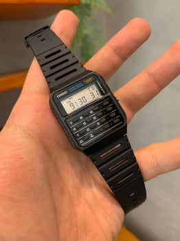 Relógio Casio Masculino Digital Calculadora Preto CA-53W-1Z