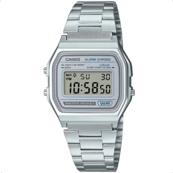 Relógio Casio Prateado Digital Vintage Retro Quadrado A158WEA-7DF 593