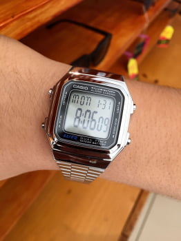 Relógio Casio Vintage Retro Prata A178WA