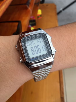 Relógio Casio Vintage Retro Prata A178WA