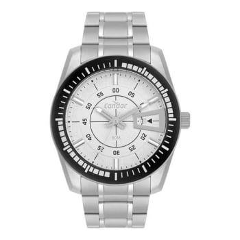 Relógio Condor Masculino Speed Prateado Mostrador com Calendário Á Prova D'água CO2117BV/4K