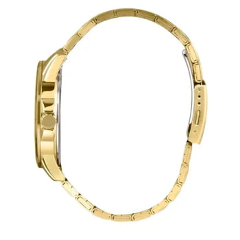 Relógio Lince Masculino Dourado com Visor Preto Á Prova D'água MRGM006L46