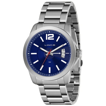 Relógio Lince Masculino Prateado Minimalista Visor Azul com Calendário Á Prova d'água MRM4693L Relógio Lince Masculino Prateado Minimalista Visor Azul com Calendário Á Prova d'água MRM4693L
