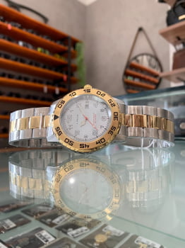 Relógio Lince Masculino Bicolor Prateado Com Dourado Com Calendário a prova d´água MRT4335L