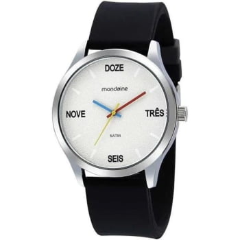 Relógio Masculino Mondaine Silicone Prateado á Prova D'água 99607G0MVNI2