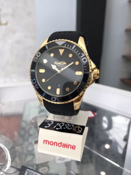 Relógio Mondaine Masculino Calendário Silicone  Dourado Especial KondZilla - 32252GPMVDl1