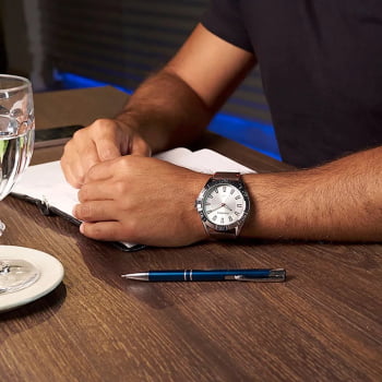 Relógio Mondaine Masculino Prata Couro Marrom 53831G0MVNH3