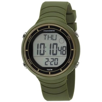 Relógio Mondaine Masculino Digital Verde Militar à Prova D'água 11039G0MVNV2