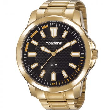 Relógio Magnum Masculino Dourado Calendário Aço Inox MA32934U - Imperial  Relógios