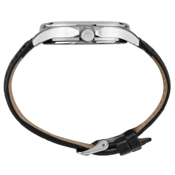 Relógio Mondaine Masculino Prateado com calendário Casual com Pulseira em Couro e Visor Texturizado Á Prova d'água 83505G0MVNH2
