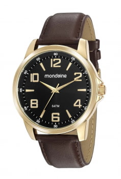 Relógio Mondaine Masculino Dourado Couro 99428GPMVDH2