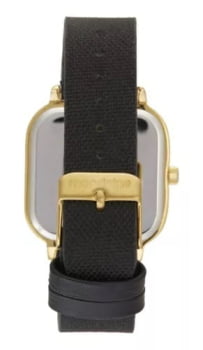Relógio Mondaine Dourado Quadrado Clássico com Calendário e Pulseira em Couro 99642GPMVDJ3