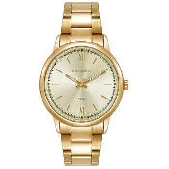 Relógio Mondaine Masculino Dourado Social Minimalista Visor champagne  Á prova D'água 99898GPMVDE1