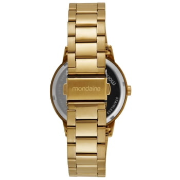Relógio Mondaine Masculino Dourado Social Minimalista Visor champagne  Á prova D'água 99898GPMVDE1