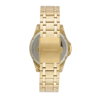 Relógio Mondaine Masculino Dourado Visor Preto com Calendário Á Prova d´água 83522GPMVDE1