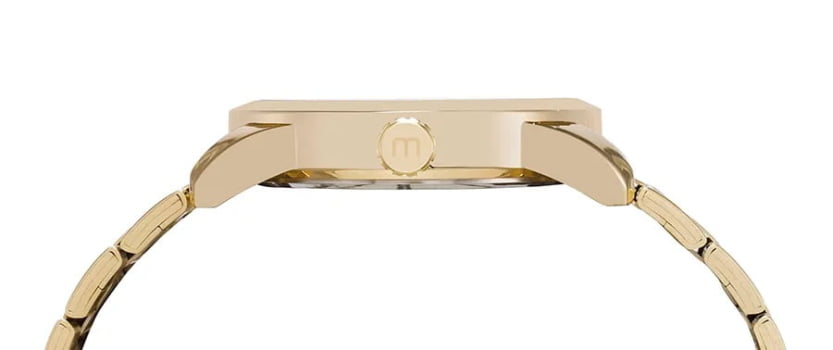 Relógio Mondaine Masculino Dourado Visor Preto Texturizado Á Prova d'água 99140GPMVDE2