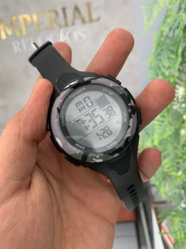 Relógio Mondaine Masculino Esportivo Digital Preto e Camuflado em Poliuretano Á Prova d'água 85012G0MVNP3