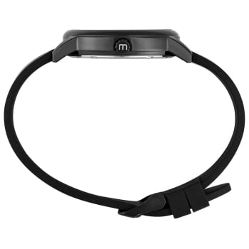 Relógio Mondaine Masculino Preto Visor Branco Todo Numerado Pulseira em Silicone Preta Á Prova d'água 99900GPMVPI1