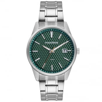 Relógio Mondaine Masculino com Calendário Mostrador Texturizado Prata á Prova D'água 32508G0MVNE2