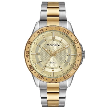 Relógio Mondaine Masculino Prata e Dourado á Prova D'água 32550GPMVBE5