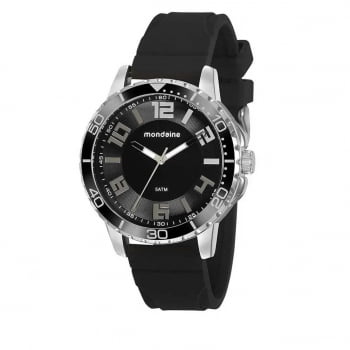 Relógio Mondaine Masculino Prata Pulseira de Silicone - 76774G0MVNI1