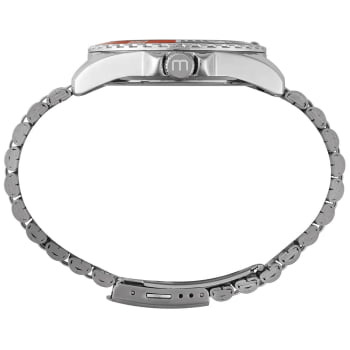 Relógio Mondaine Masculino Prateado Numeração Completa Mostrador Preto com Taquímetro Á Prova d'água 99836G0MVNE6