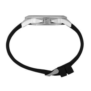 Relógio Mondaine Masculino Prateado Numeração completa Visor Preto com  Pulseira de Silicone Preta Á Prova d'água 99775G0MVNI1