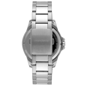 Relógio Mondaine Masculino Prateado Robusto Visor Preto Á Prova d'água 99930G0MVNE3