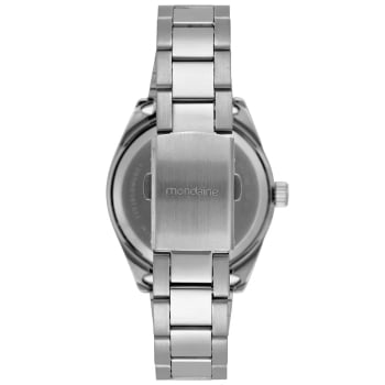 Relógio Mondaine Masculino Prateado Visor Azul com Vidro Dome Á Prova d'água 33038G0MVNE2