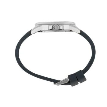 Relógio Mondaine Masculino Prateado Visor Azul Todo Numerado Pulseira em Silicone Azul Á Prova d'água 83529G0MVNI3